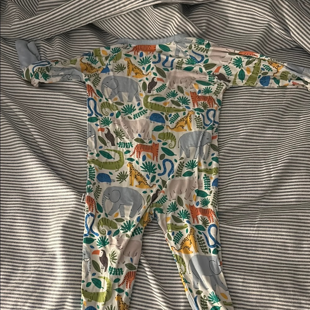 Little Sleepies 0-3 Colorful Animal Print Kids One Piece - Picture 5 of 5